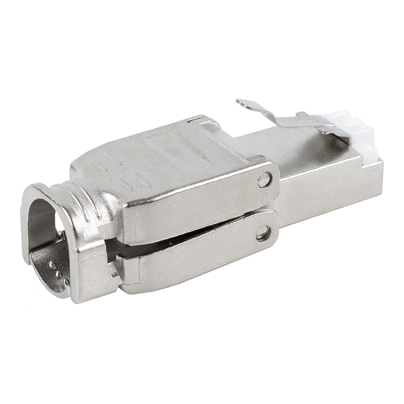 Cat6A Shielded Metal Buckle Toolless RJ45 Connector RJ-602S-2-C6A Cat6A Shielded Metal Buckle Toolless RJ45 Connector RJ-602S-2-C6A