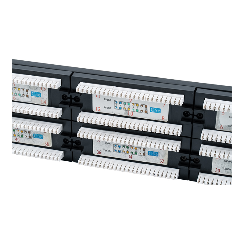 Cat5e 19-inch 2U obtentu 48-Portus Patch Panel (Dual-proposito IDC; cum plastic cardboard inserta) SP-3204D48-C5E Cat5e 19-inch 2U obtentu 48-Portus Patch Panel (Dual-proposito IDC; cum plastic cardboard inserta) SP-3204D48-C5E