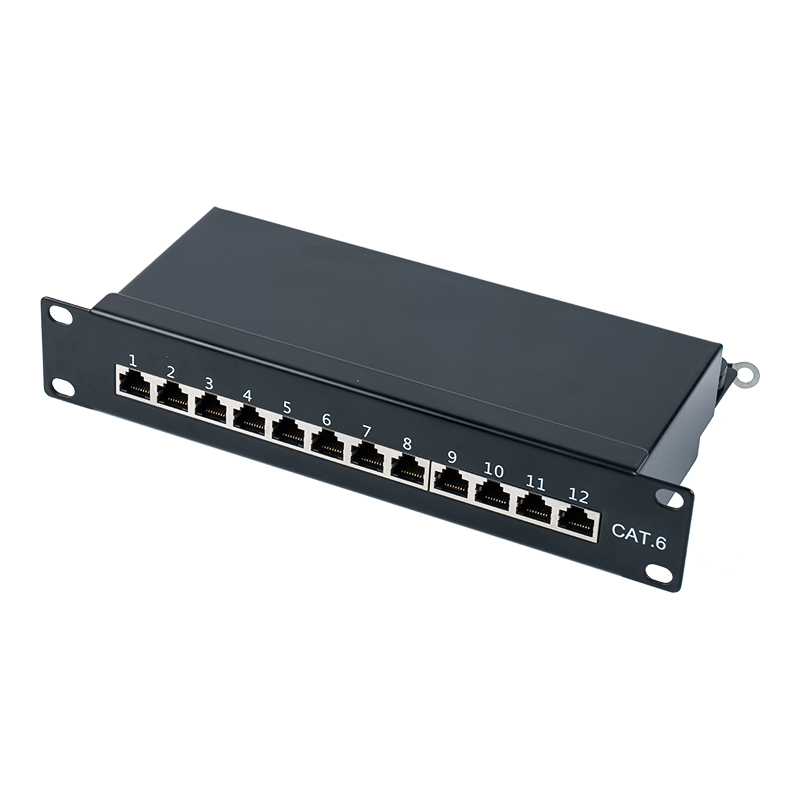 Numerus 6 10-inch 1U munitus 12-portus panni tabulae SP-350SK12-C6