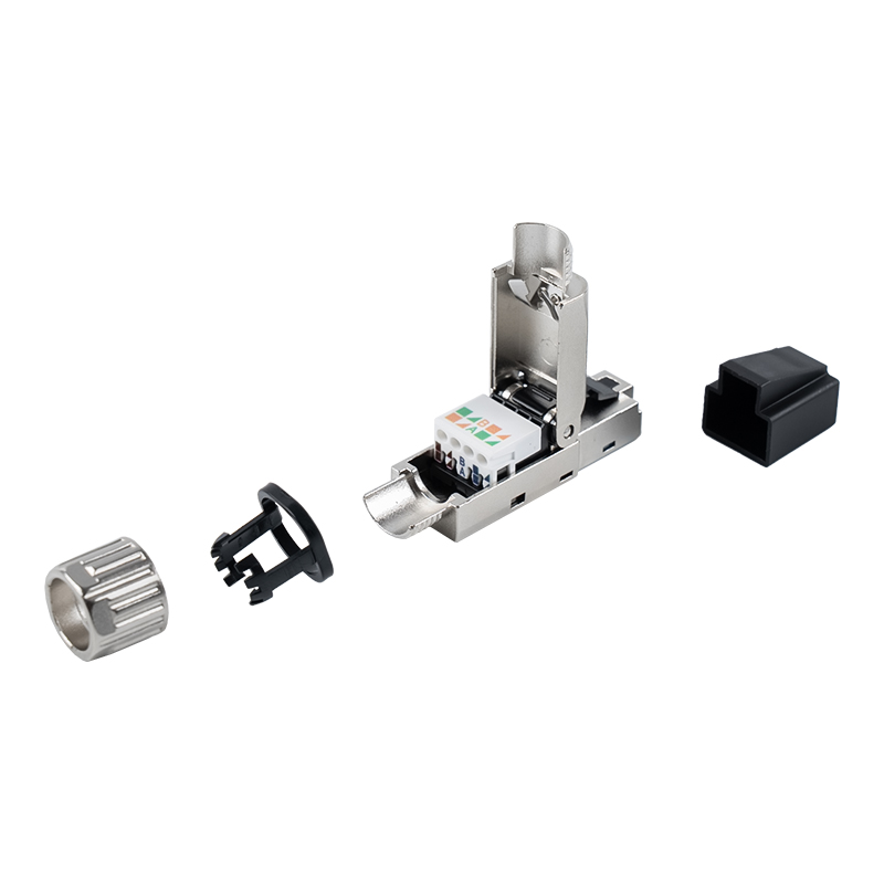 Cat7 Shielded Toolless RJ45 Connector (cum Plastic Protective manicas) RJ-G50S-1-C7 Cat7 Shielded Toolless RJ45 Connector (cum Plastic Protective manicas) RJ-G50S-1-C7