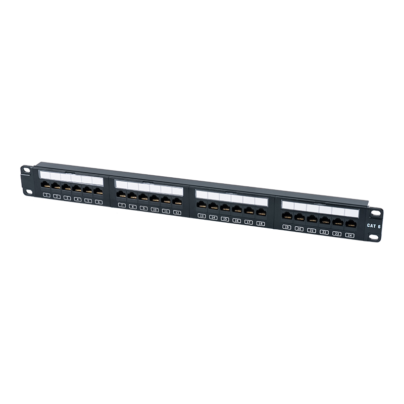 C6 19-inch 1U obtentu 24-Portus Patch Panel (Flip-top Plastic Fenestra) SP-3411D24-C6